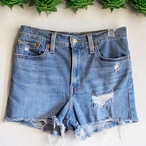 Levi's Shorts High Rise Cutoffs 27 Womens Frayed Y2K Ripped Denim Daisy Duke's
